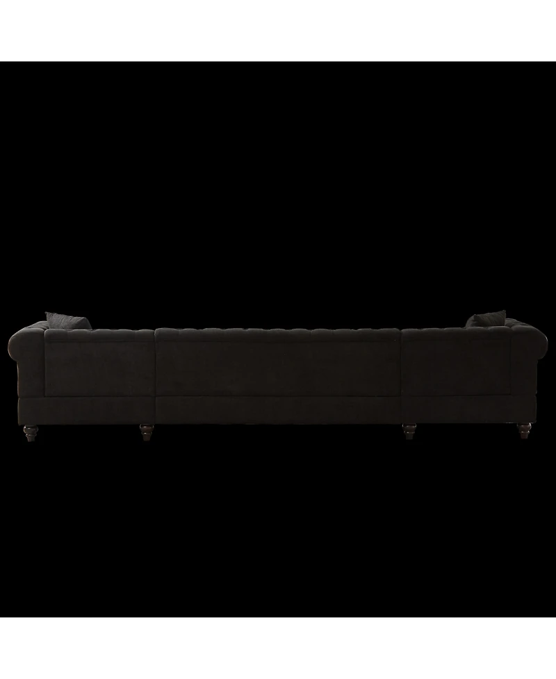 Streamdale Modern Chenille 3-Piece U-Sofa with Chaise Longue