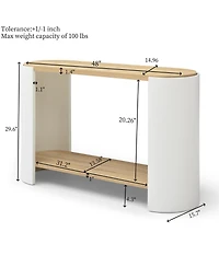 Streamdale 2-Layer Storage Nightstand Table (Natural and White)