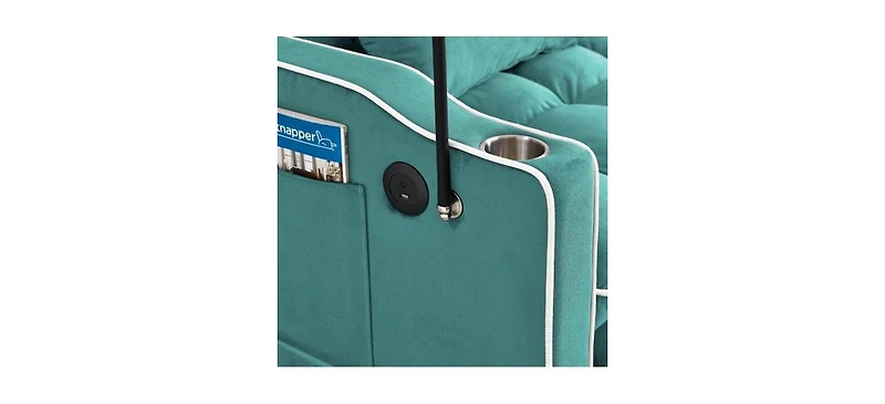 Versatile 55.5" Foldable Sofa Bed with Adjustable Back, Usb Port, and Phone Stand (Green
