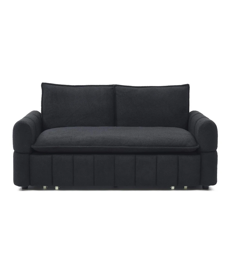 Sleeper Sofa Bed - Pull Out Couch with Chaise - Black