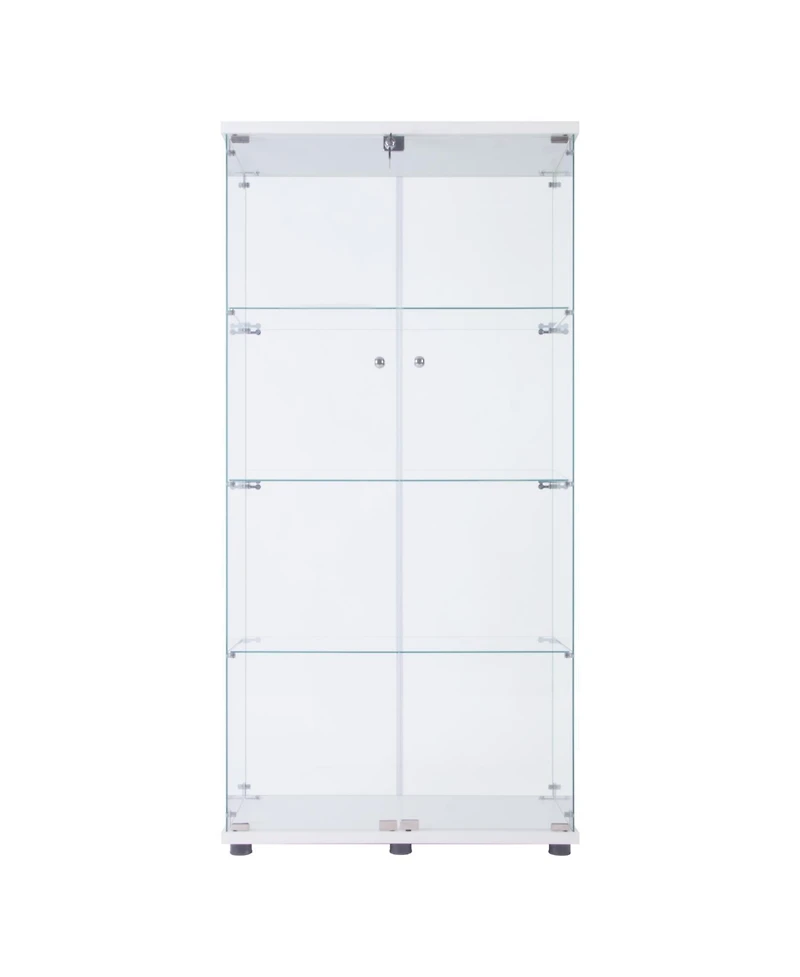 Streamdale Led Strip Light Glass Display Cabinet, White