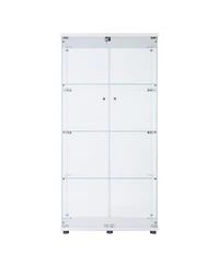 Streamdale Led Strip Light Glass Display Cabinet, White