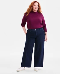 Style & Co Plus High Rise Wide-Leg Jeans, Macy's Exclusive
