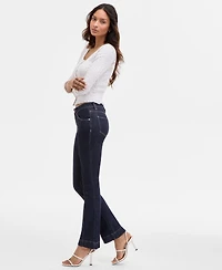 Madden Girl Juniors' Mid-Rise Pintuck Bootcut Jeans