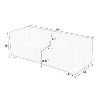 Streamdale Cozy 80" Orange Teddy Fleece Sofa with Pillows & Support