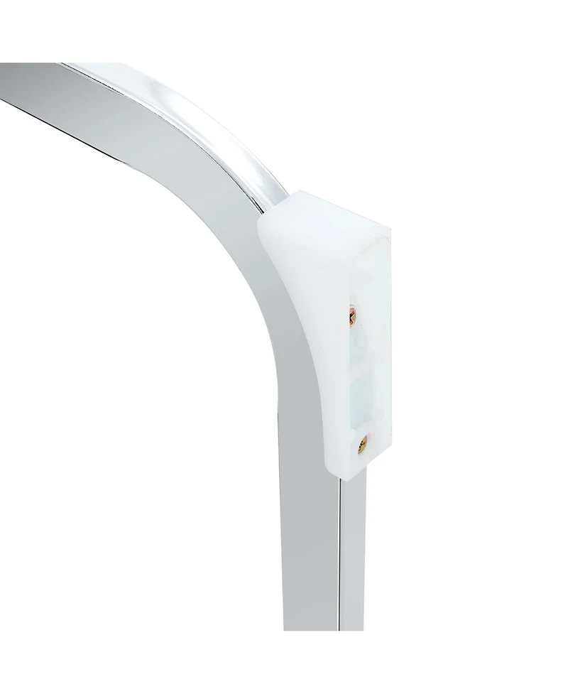 Streamdale Furniture Arch Back Gray Pu Dining Chairs - Set of 8, Silver Legs