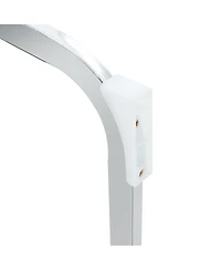 Streamdale Furniture Arch Back Gray Pu Dining Chairs - Set of 8, Silver Legs