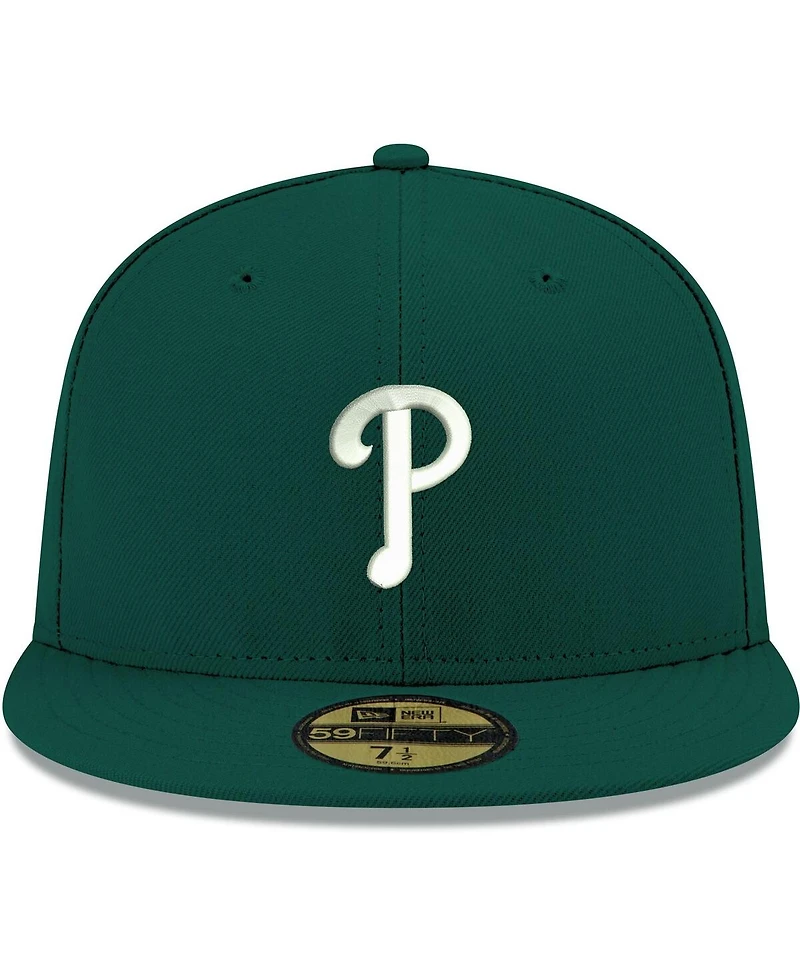 New Era Men's Green Philadelphia Phillies White Logo 59FIFTY Fitted Hat