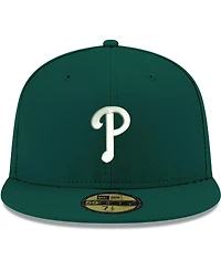 New Era Men's Green Philadelphia Phillies White Logo 59FIFTY Fitted Hat