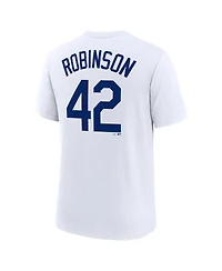 Nike Men's Jackie Robinson White Brooklyn Dodgers Cooperstown Collection Tri-Blend Name Number T-Shirt