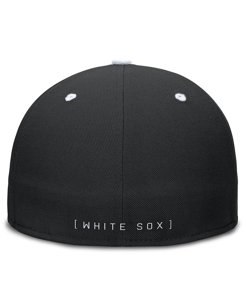 Nike Men's Black/White Chicago White Sox True Primetime Two-Tone Performance Fitted Hat