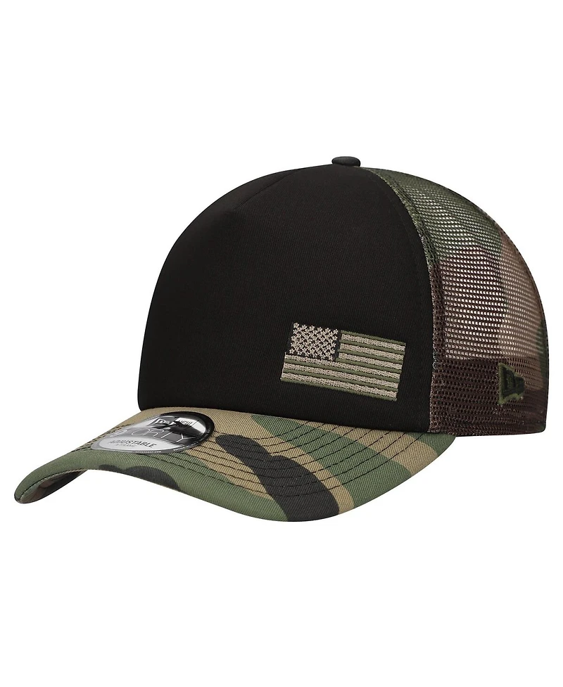 New Era Men's Black/Camo Alex Bowman Trucker 9FORTY Adjustable Hat