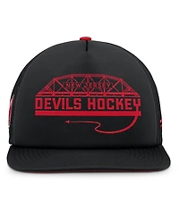 Fanatics Men's Black/Red New Jersey Devils Authentic Pro Hometown Rink Foam Trucker Snapback Hat