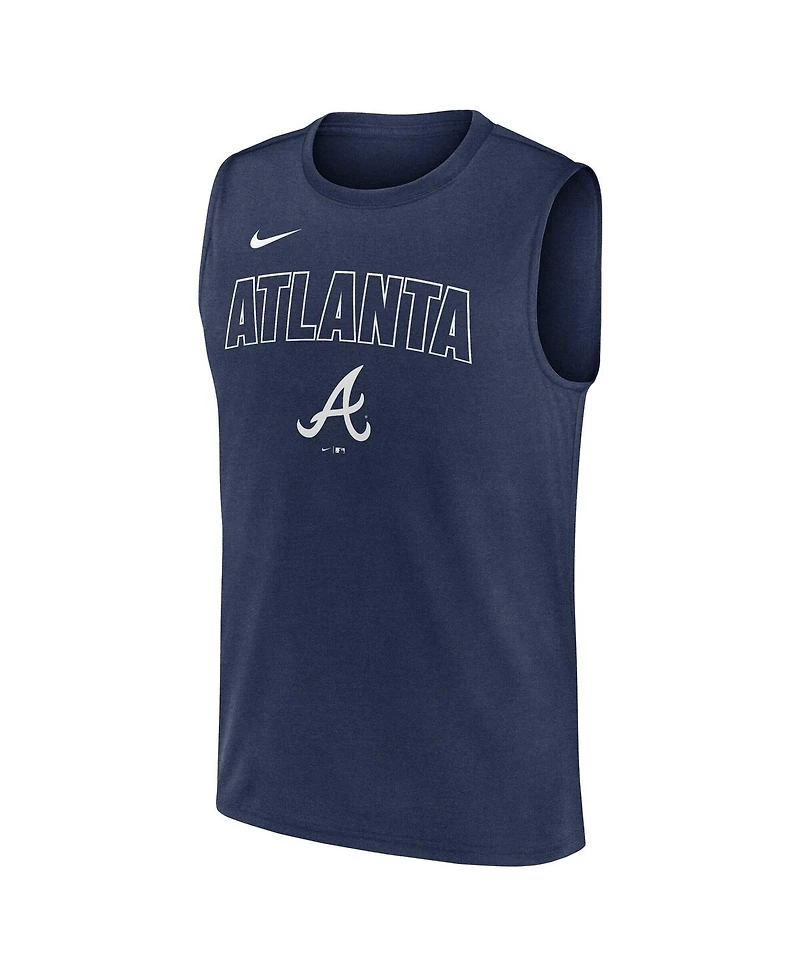 Nike Men's Navy Atlanta Braves Knockout Performance Muscle Tank Top
