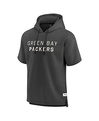 Fanatics Men's Charcoal Green Bay Packers Elements Future Ground Lettering Short Sleeve Pullover Hoodie