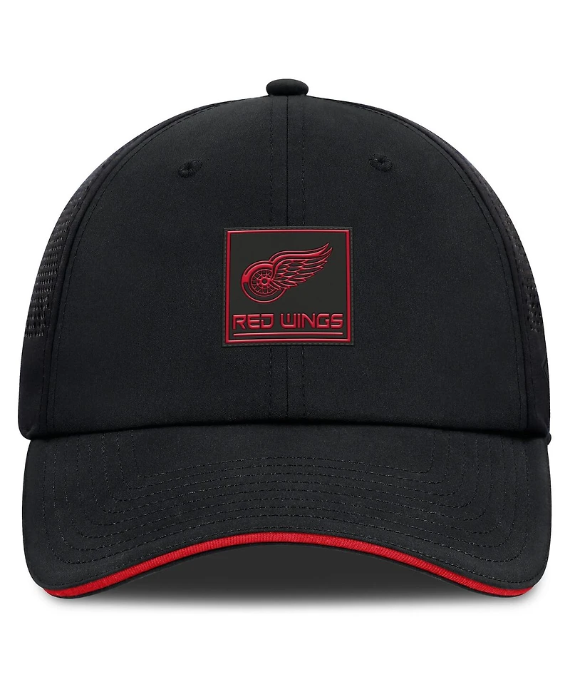 Fanatics Men's Black Detroit Red Wings Driver Adjustable Hat