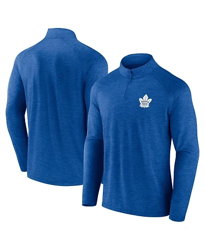 Logo Athletic Men's Blue Toronto Maple Leaf's Head-to-Head Raglan Quarter-Zip Sweatshirt