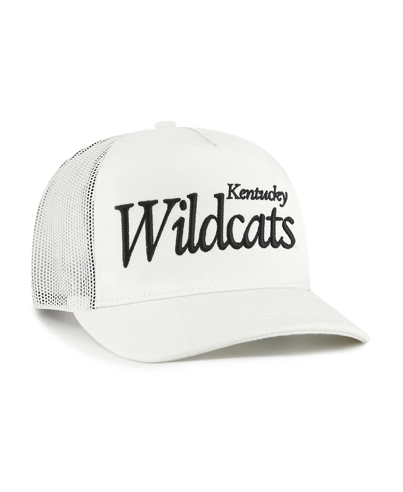 '47 Brand Men's and Women's Cream Kentucky Wildcats Foundation Script Adjustable Trucker Hat