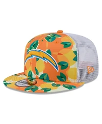 New Era Men's Orange Los Angeles Chargers Citrus 9FIFTY Trucker Snapback Hat
