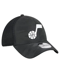 New Era Men's Black Utah Jazz Subtle Camo 39THIRTY Flex Hat