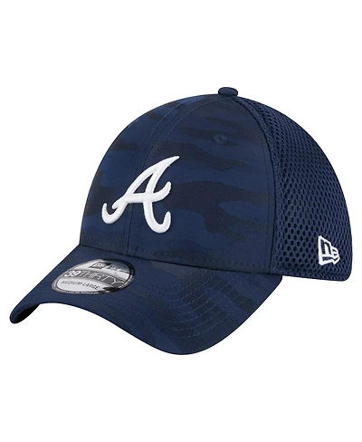New Era Men's Navy Atlanta Braves Subtle Camo 39THIRTY Flex Hat