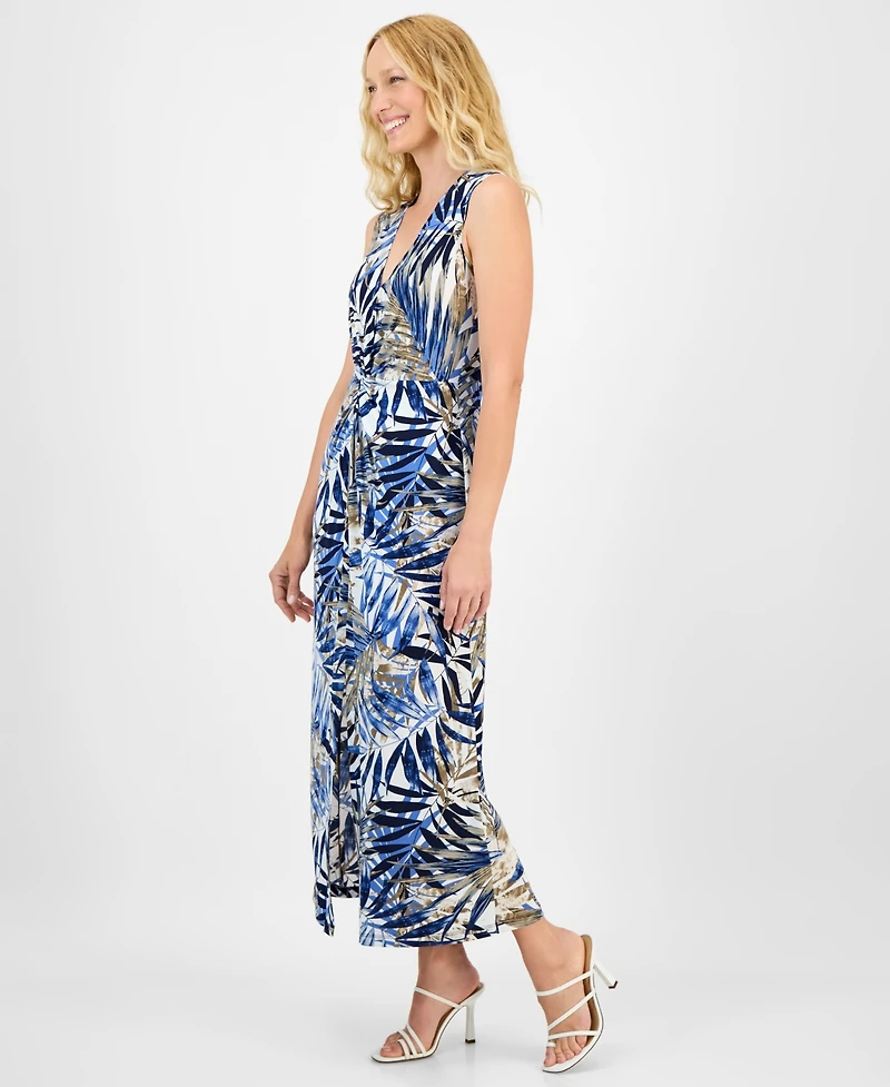 Connected Women's Printed Twist-Front Maxi Dress