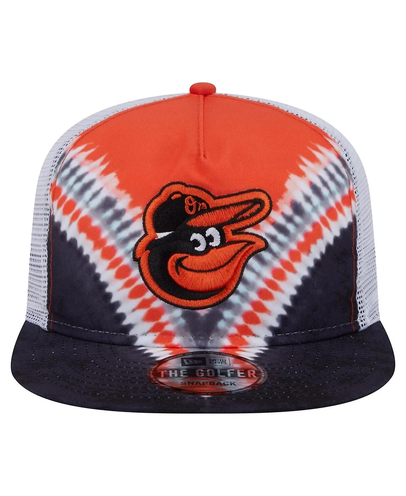 New Era Men's Baltimore Orioles Tie-Dye Golfer Trucker Adjustable Hat