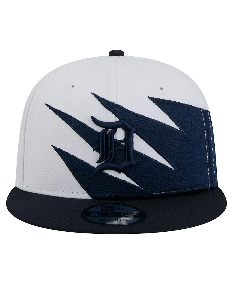 New Era Men's Navy/White Detroit Tigers Jagged 9FIFTY Snapback Hat