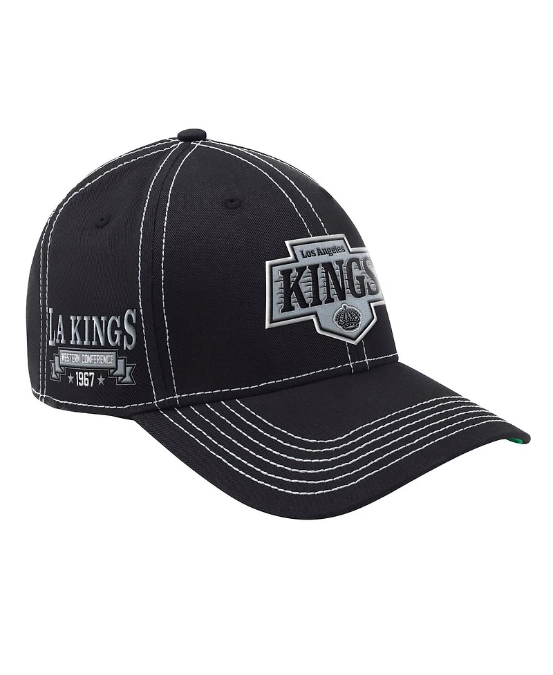 Starter Men's Black Los Angeles Kings Sphere Ii Curved Starfit Adjustable Hat