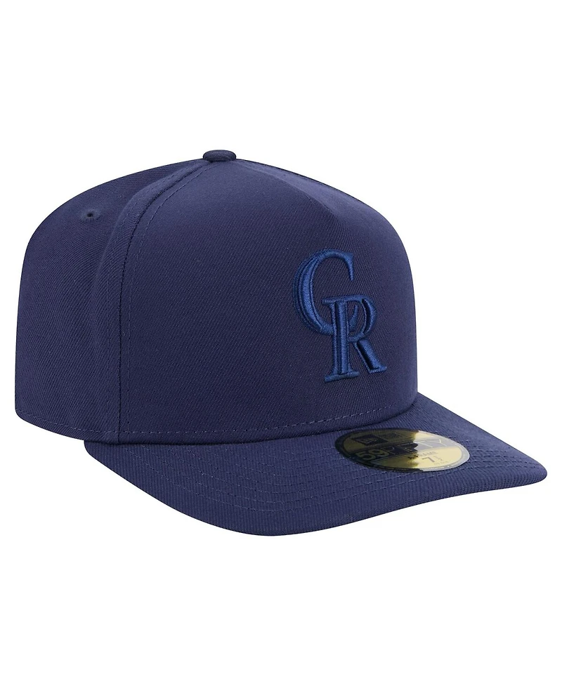 New Era Men's Navy Colorado Rockies Color Pack A-Frame 59FIFTY Fitted Hat