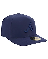 New Era Men's Navy Atlanta Braves Color Pack A-Frame 59FIFTY Fitted Hat