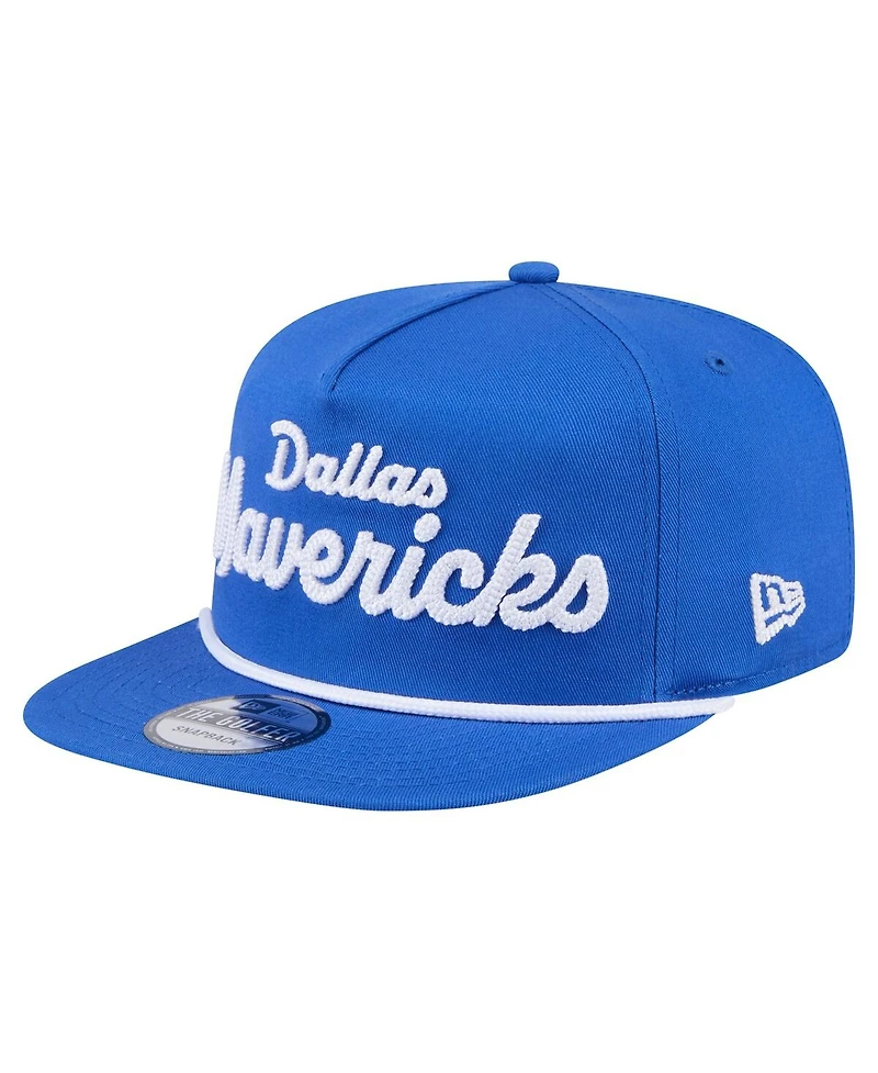 New Era Men's Blue Dallas Mavericks Team Text Golfer Snapback Hat