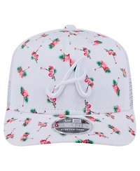 New Era Men's White Atlanta Braves Flamingo Mesh Back 9SEVENTY Stretch-Snap Hat