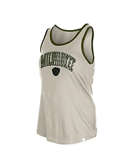 New Era Women's Cream Milwaukee Brewers Armed Forces Tank Top