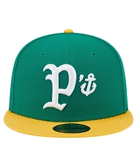 New Era Men's Green/Yellow Stockton Ports Authentic Collection 59FIFTY Fitted Hat