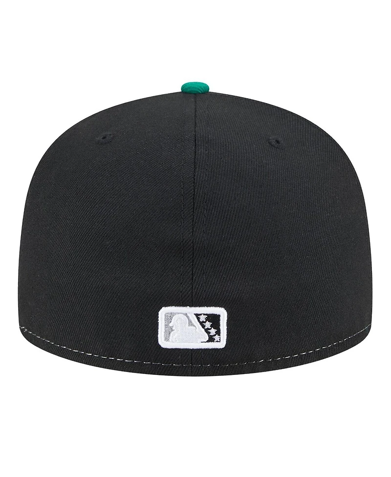 New Era Men's White/Green Norfolk Tides Authentic Collection 59FIFTY Fitted Hat