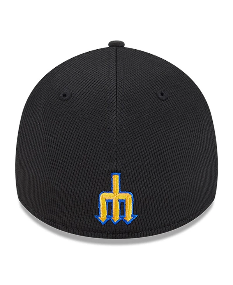 New Era Men's Black Seattle Mariners City Connect Batting Practice 39THIRTY Flex Hat