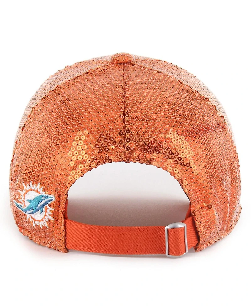 '47 Brand Women's Orange Miami Dolphins Dazzle Clean Up Adjustable Hat