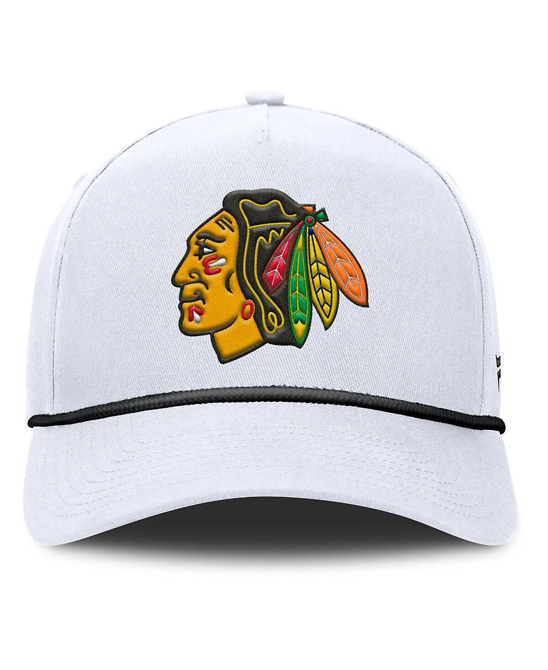 Fanatics Men's White Chicago Blackhawks Rope A-Frame Adjustable Hat