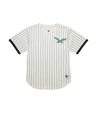 Mitchell & Ness Men's Cream Philadelphia Eagles Vintage Logo Final Seconds Full-Button Mesh Top