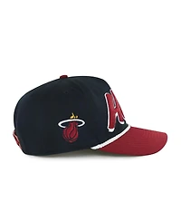 '47 Brand Men's Black/Red Miami Heat Drop Shadow Rope Hitch Adjustable Hat