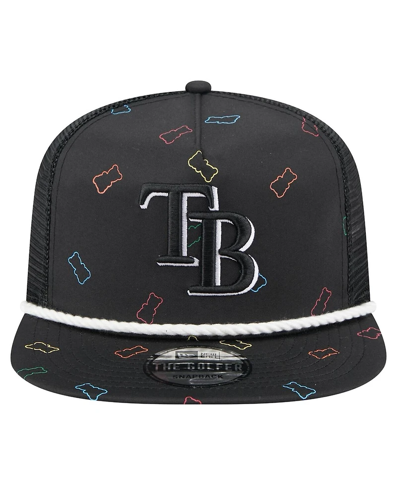 New Era Men's Black Tampa Bay Rays Gummy Golfer Trucker Adjustable Hat