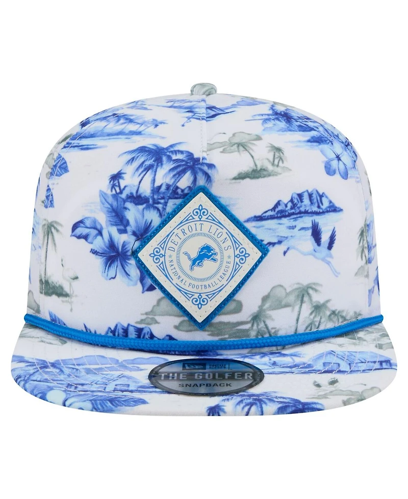 New Era Men's White Detroit Lions Adventure Snapback Golfer Hat