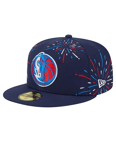 New Era Men's Navy Dallas Mavericks Americana Fireworks 59FIFTY Fitted Hat