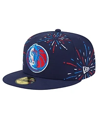 New Era Men's Navy Dallas Mavericks Americana Fireworks 59FIFTY Fitted Hat