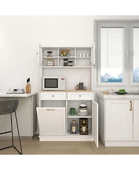 Streamdale Kitchen Trash Cabinet with Shelves and Drawers