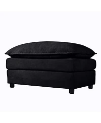 Streamdale Oversized Cloud Sectional Sofa Sleeper w/ Ottomans & Pillows - Black