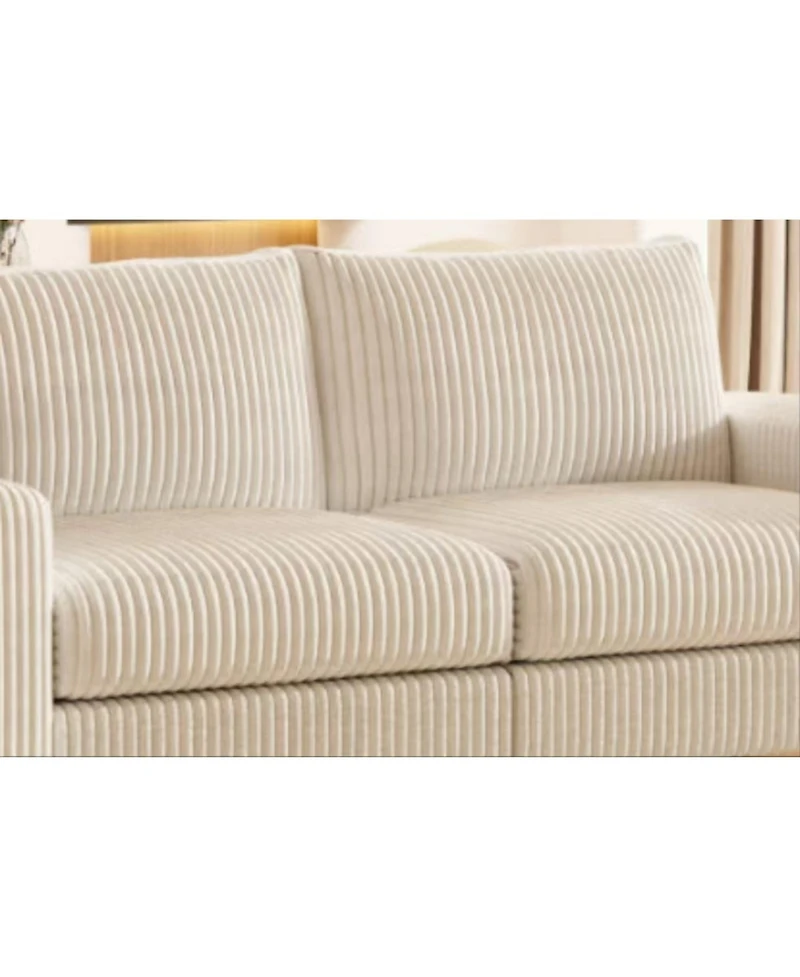 Modular Combination Double Sofa, Wooden Frame Locker with Armrests, Stylish and Comfortable, Cream Style, Beige