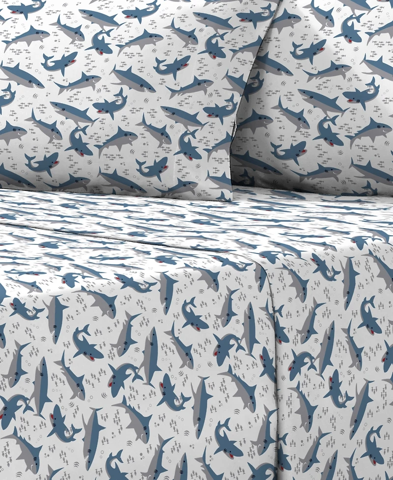 Dream Factory Sharks 4-Pc. Sheet Set, Full