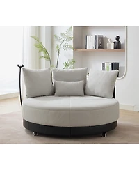 Streamdale Oversized Swivel Chair Adjustable Phone, Polyester, Gray (52.75 in)